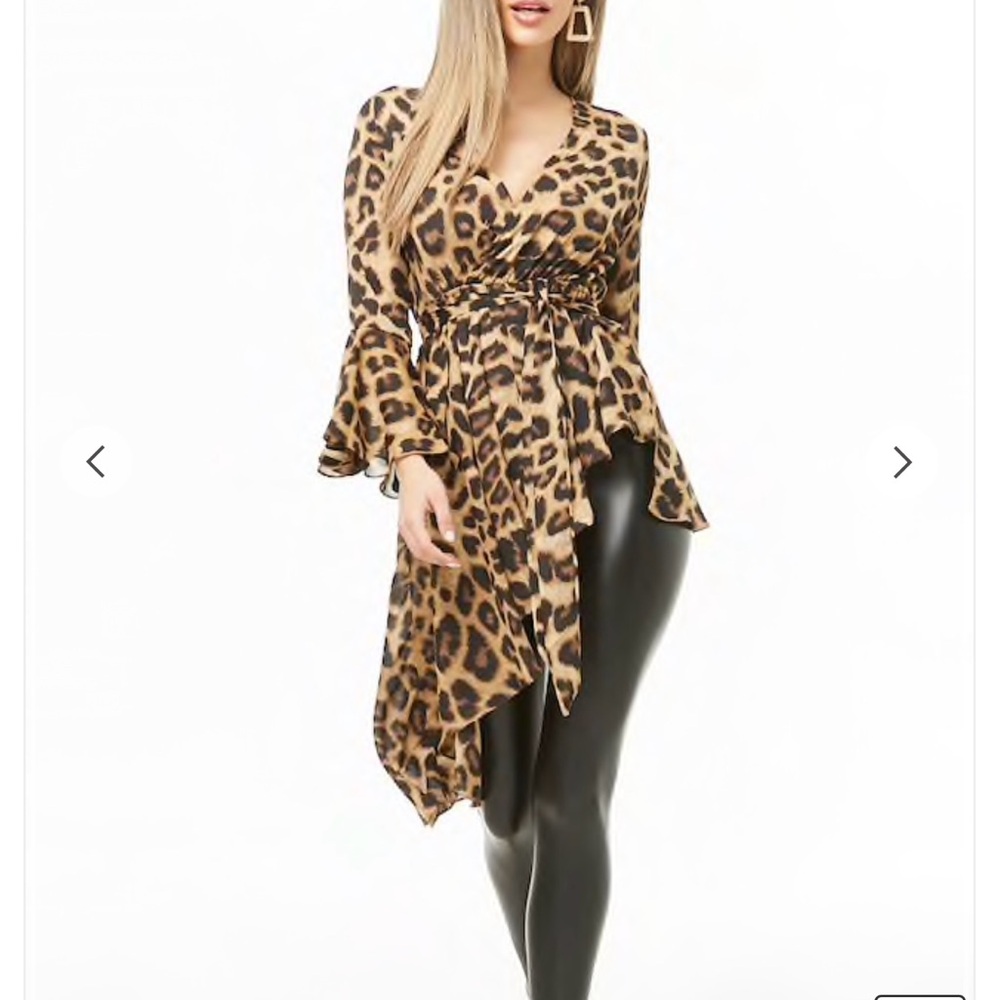 Leopard Print Asymmetrical Top